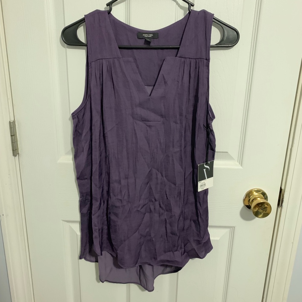 Purple blouse tank